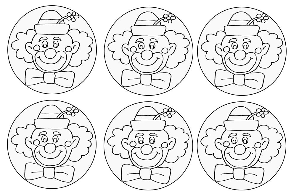 Clown Colour-Me-In Cake Toppers