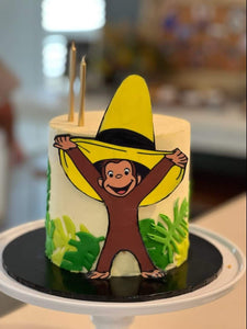 Cheeky Curious George, edible image, simple